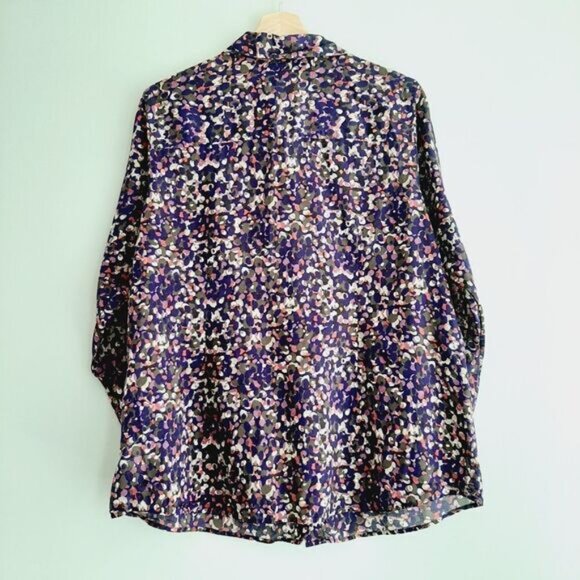 COLDWATER CREEK 100% Cotton Button Down Shirt Top Abstract Pattern Sz 16 - Picture 6 of 11
